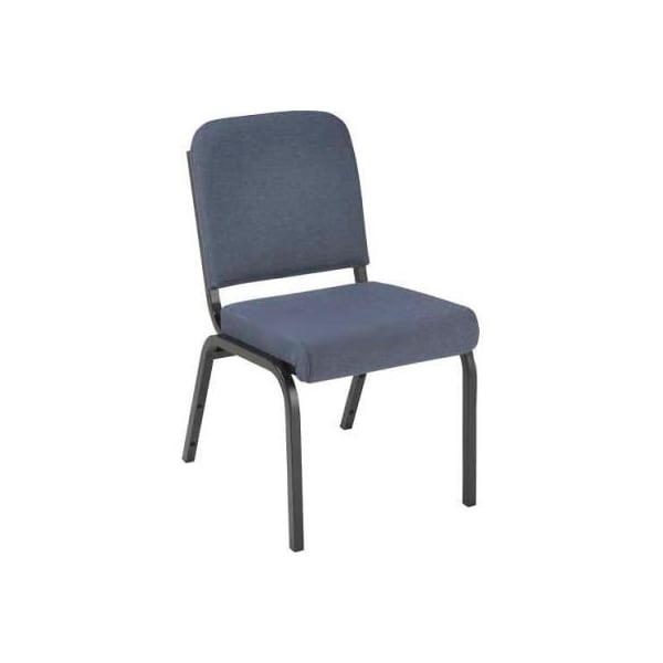 Kfi KFI Stacking Chair with Front Roll - Armless - 2" Gray Fabric/Black Steel Frame FR1020-SB-1501 - main